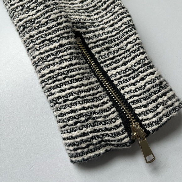 H&M Tweed Blazer Jacket Two Pockets Long Sleeves Black White Medium Large 10 - Picture 13 of 13